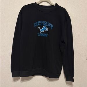 Black embroidered Detroit Lions Sweatshirt